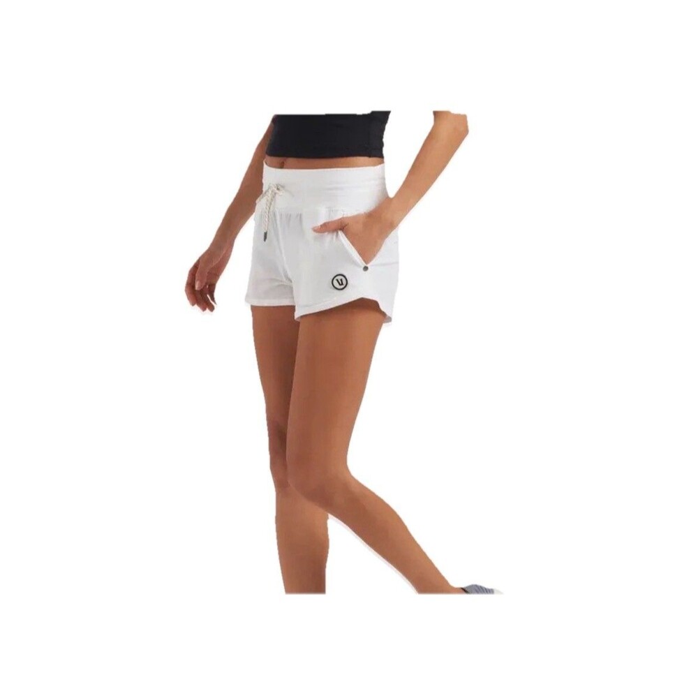 Vuori Seabreeze Women’s Ripstop Logo Activewear White Sz Medium Inseam 2.5”